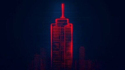 Obraz premium Futuristic Smart City Skyline with Glowing Digital Highways and 5G Internet Concept