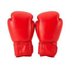 Bright red boxing gloves pair isolated for dynamic sports concept designs and fitness promotions