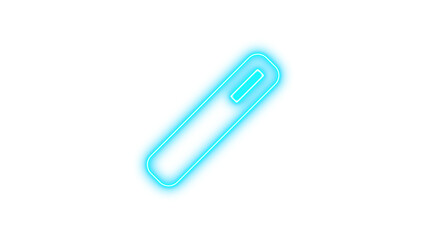 Neon wand magic icon cyan color glow with transparent background