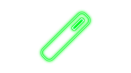 Neon wand magic icon green color glow with transparent background