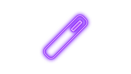 Neon wand magic icon purple color glow with transparent background