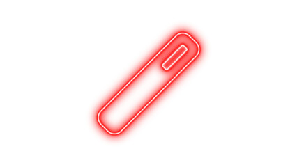 Neon wand magic icon red color glow with transparent background