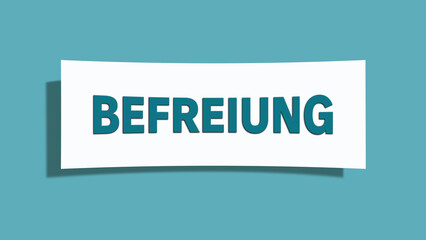 Befreiung (liberation) - A card isolated on light green background.
