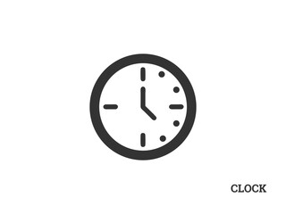 A clean, modern clock icon, suitable for websites, apps, presentations, or any design project needing a simple time-related visual element.
