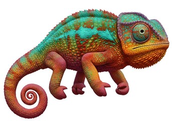 Obraz premium Chameleon isolated on white background