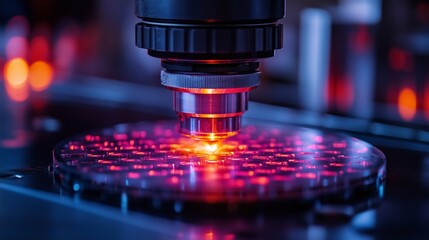 Gas encapsulation using laser welding of a glass wafer with an array of checkerboard patterns.