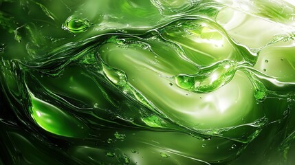 water droplets resting on a rose leaf, their delicate forms flowing down the smooth surface. The light reflects off the droplets