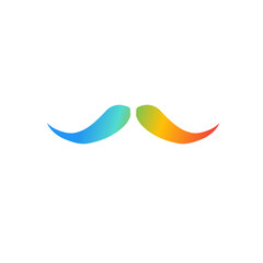 rainbow mustache element