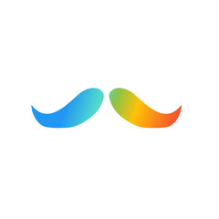 rainbow mustache element