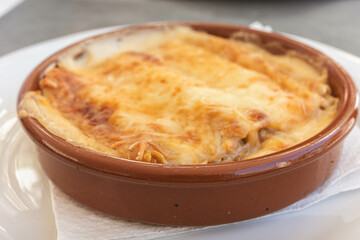 Baked Cannelloni in a Clay Dish