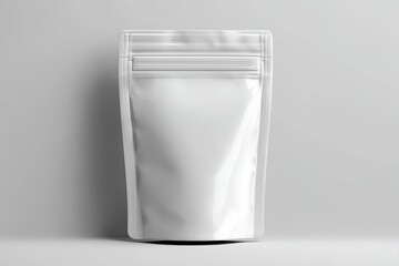 Mockup Pouch Product for Branding: A minimalistic product mockup showcasing a versatile pouch, presented against a simple grey background. Perfect for showcasing a wide range of products.