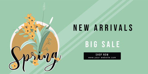Spring Big Sale: New Arrivals with Floral Accents and Bold Typography
