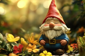 a doll in a garden on green