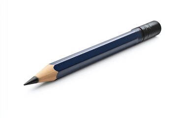 A sleek dark blue pencil with a sharp tip and eraser ideal for drawing writing or design pr