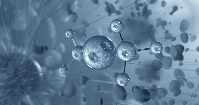Looped video of Dimethylmercury, neurotoxins, rotating molecular 3D ball-and-stick model