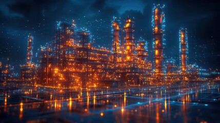 Industrial plant night view