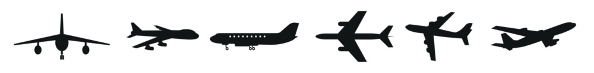 Airplane icon set. Flight transport symbol. Airplane icon vector. Travel flat illustration. Travel symbol. Vector