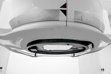 Cancer therapy, advanced medical linear accelerator in the therapeutic oncology to treat patients...
