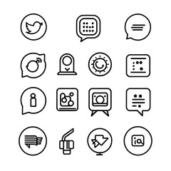 スクエア型SNS・生活系アイコンセット｜Square Social and Lifestyle Icon Set