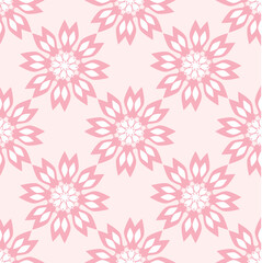 Cute soft pink geometric flower pattern for fabric and background.