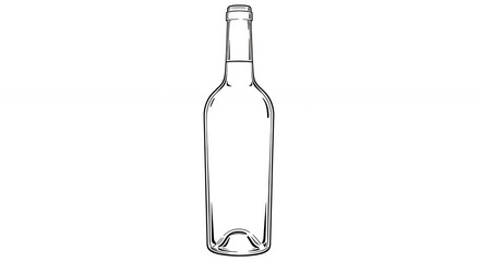 Elegant line art wine bottle illustration minimalist design graphic