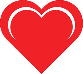 red heart on white background
