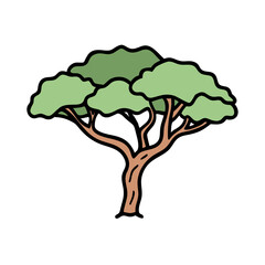 acacia tree icon, acacia tree vector illustration-simple illustration of acacia tree, perfect for acacia tree logos and icons