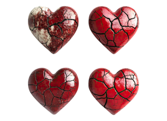 cracked hearts set