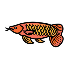 arowana icon, arowana vector illustration-simple illustration of arowana, perfect for arowana logos and icons
