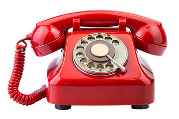 an old fashioned red telephone isolated on transparent background an old fashioned red telephone isolated on transparent background PNG