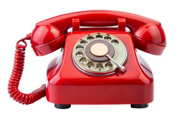 an old fashioned red telephone isolated on transparent background an old fashioned red telephone isolated on transparent background PNG