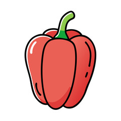  bell pepper icon, bell pepper vector illustration-simple illustration of bell pepper, perfect for bell pepper logos and icons
