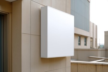 Billboard Advertising on a Building: A striking, modern billboard is mounted on the exterior of a sleek building, with a focus on clear design and effective advertising in an urban environment. 