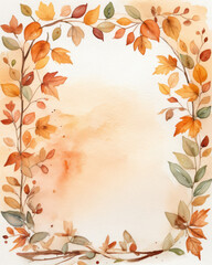 Beautiful watercolor of autumn leaves in warm colors, perfect for seasonal designs and invitations.