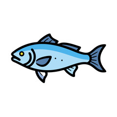 bluefish icon, bluefish vector illustration-simple illustration of bluefish, perfect for bluefish logos and icons