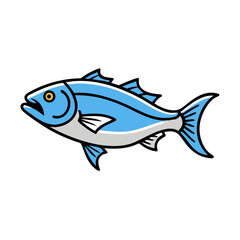 bluefish icon, bluefish vector illustration-simple illustration of bluefish, perfect for bluefish logos and icons