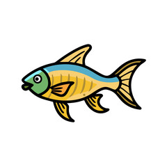 bolivian ram fish icon, bolivian ram fish vector illustration-simple illustration of bolivian ram fish, perfect for bolivian ram fish logos and icons