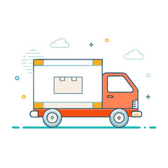 box truck icon, box truck vector illustration-simple illustration of box truck, perfect for box truck logos and icons