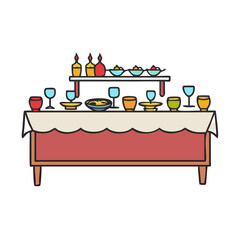 buffet table icon, buffet table vector illustration-simple illustration of buffet table, perfect for buffet table logos and icons