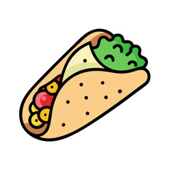 burrito icon, burrito vector illustration-simple illustration of burrito, perfect for burrito logos and icons
