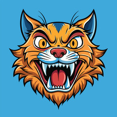 Obraz premium Angry cartoon cat face