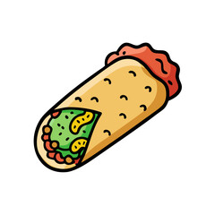 burrito icon, burrito vector illustration-simple illustration of burrito, perfect for burrito logos and icons