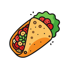 burrito icon, burrito vector illustration-simple illustration of burrito, perfect for burrito logos and icons