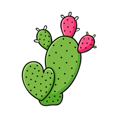 cactus pear icon, cactus pear vector illustration-simple illustration of cactus pear, perfect for cactus pear logos and icons