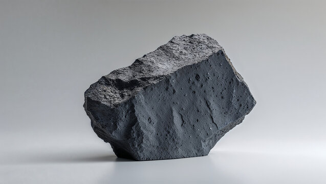 Basalt rock specimen isolated geological mineral stone dark igneous rock piece