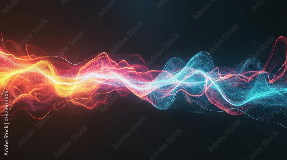 Poster vibrant and dynamic light painting creating a whimsical atmosphere with colorful swirls and patterns