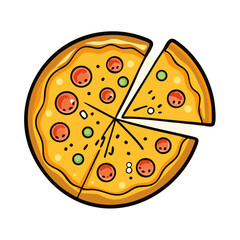 cheese pizza icon, cheese pizza vector illustration-simple illustration of cheese pizza, perfect for cheese pizza logos and icons