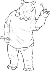 Rhino Darts Dart Animal Vector Graphic Art Illustration