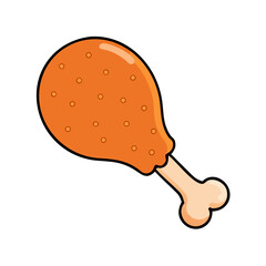 chicken drumstick icon, chicken drumstick vector illustration-simple illustration of chicken drumstick, perfect for chicken drumstick logos and icons