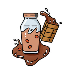 chocolate milk icon, chocolate milk vector illustration-simple illustration of chocolate milk, perfect for chocolate milk logos and icons